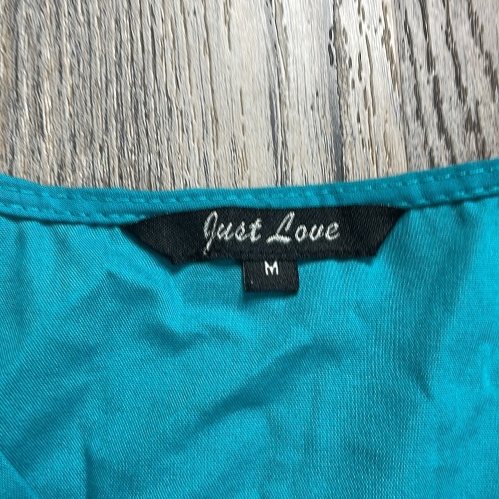 Just Love Women’s Turquoise Medical Scrub Top, size medium - Picture 2 of 8